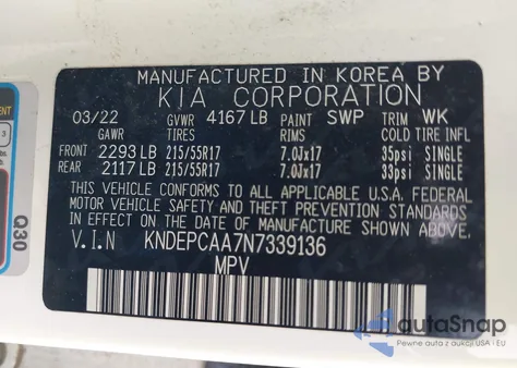 2022 Kia Seltos Lx z USA, uszkodzony, nr VIN KNDEPCAA7N7339136